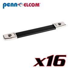 16 Penn Elcom H1014N Extra Wide Strap Handle Nickel End Caps Rubber Grip