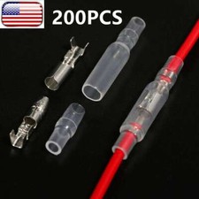 200PCS 4.0mm Bullet Terminal Car Electrical Wire Female Male Connector Set USA
