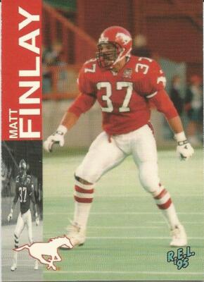 1995 REL CFL MATT FINLAY CALGARY STAMPEDERS #4 (EASTERN MICHIGAN)