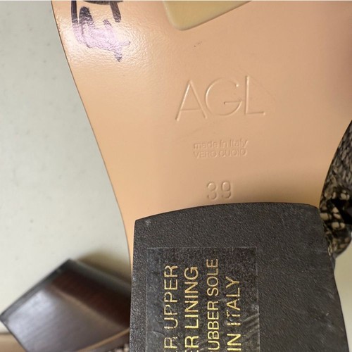 AGL Boots Size 9 Snakeskin Print Ankle Block Heels Comfy Low Heel - Picture 10 of 11