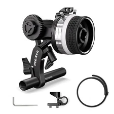 NEEWER Mini Follow Focus with A/B Stops, Lens Gear Ring, 15mm Rod & Rod Clamp
