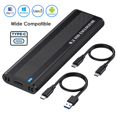 USB 3.0 USB-C Type-C to NVME M-key M.2 NGFF SATA SSD  Enclosure RTL9210B Chipset