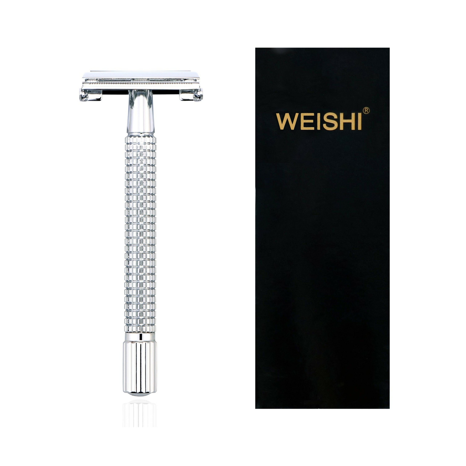 Weishi Chrome Long Handle Butterfly Open Double Edge Safety Reusable Razor
