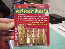Central Pneumatic Quick Coupler Brass Set 5 Piece - 42444 New in package