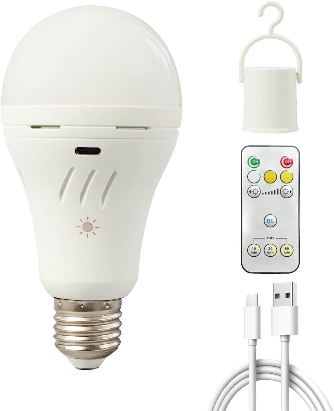 Rechargeable LED Bulb with Remote - 3 Brightness & Color Modes, USB Powered for Portable Lighting