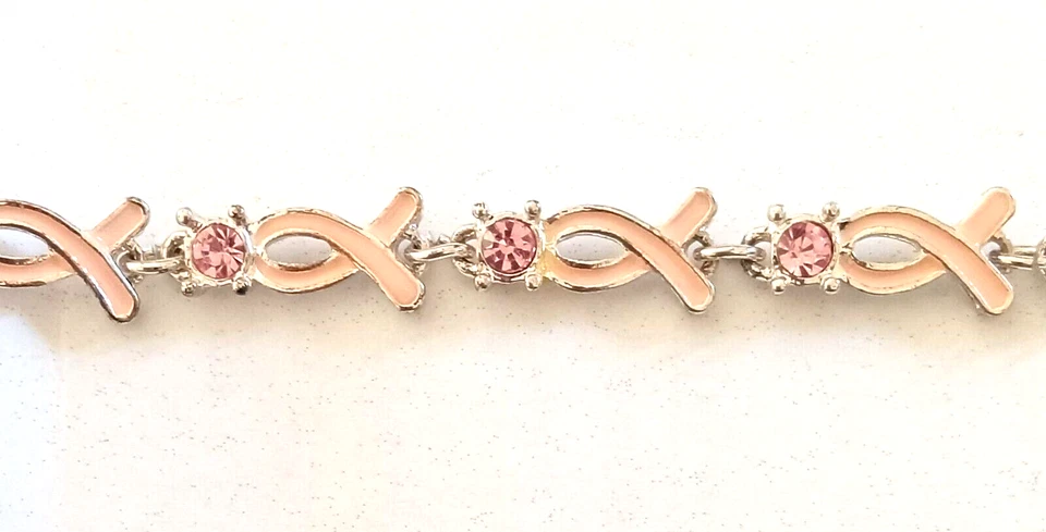 Breast Cancer Crusade Tennis Bracelet 8" - Image 3 of 4