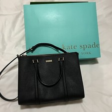 Kate Spade Black Newbury Lane Saffiano Loden Leather Tote Handbag