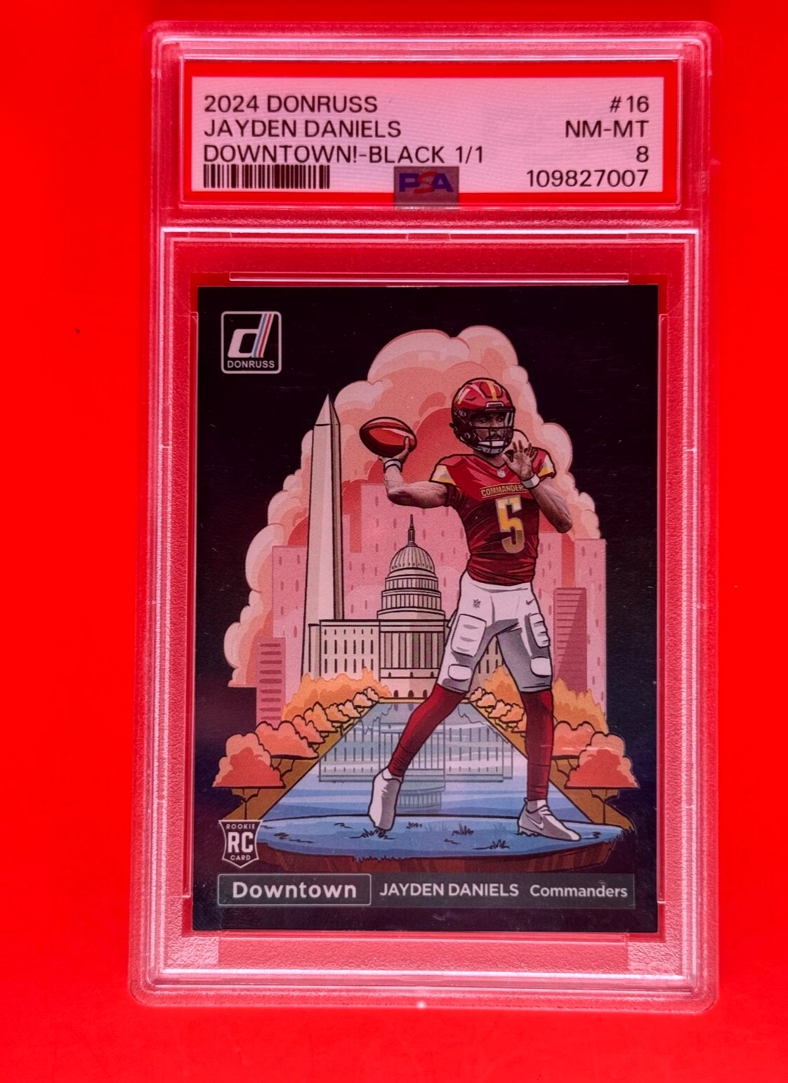 Jayden Daniels Panini Donruss Downtown! #16 Black 1/1