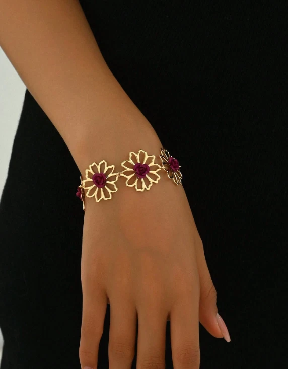 Bracciale Regolabile Con Ciondolo Girasole – Portafortuna In Metallo E Resina Per Donne E Ragazze