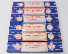 Original Blue Box Satya Nag Champa Incense Sticks: Bulk Lot 6 x 15 Gram Boxes