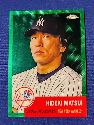 2022 Topps Chrome Platinum Anniversary Hideki Matsui /99 Green Wave 83