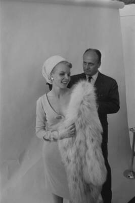 Carroll Baker at Balmain in Paris on April 7 1964 France Old Photo