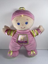 2008 Fisher Price Baby's First 1st Doll Plush Rattle Toy 10" Pink Girl Lovey