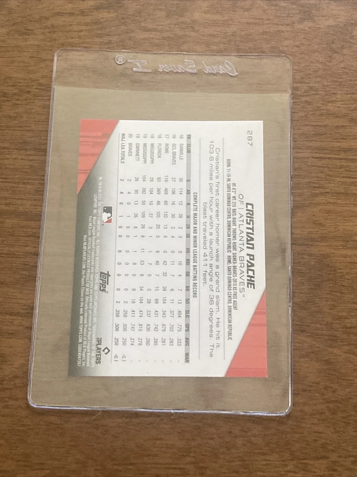 2021 Topps Archives Cristian Pache #287 140th Anniversary Oakland Braves Rookie - Image 2 of 2