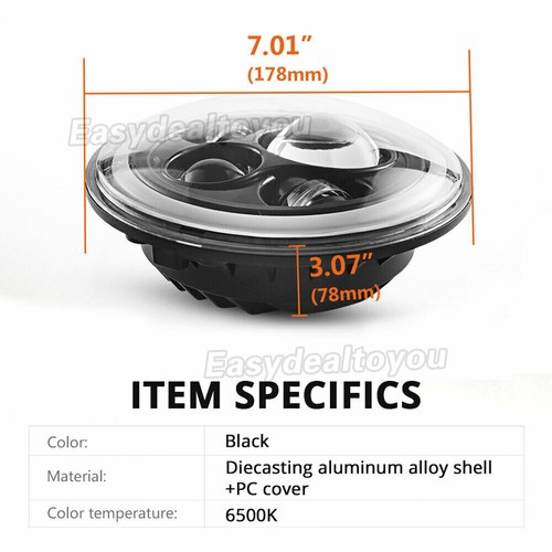 Pair 7inch LED Headlights Projector Hi/Lo Beam DRL Light For Jeep Wrangler JK GQ - Picture 8 of 10