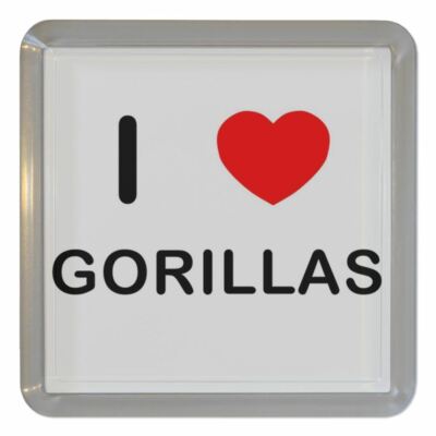Gorillas I Love Kunststoff Teeuntersetzer Bierdeckel Kunststoff (95 mm x 95 mm)