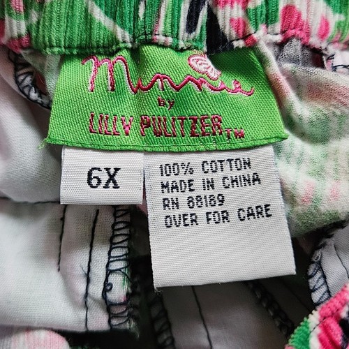 Vintage Lilly Pulitzer Pants Girls 6X Pink Green Corduroy Preppy Pull On Beachy - Picture 4 of 7