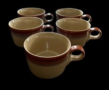 Set Of 5 Mikasa Potters Art Country Cabin Ben Seibel Coffee Cups Japan EUC