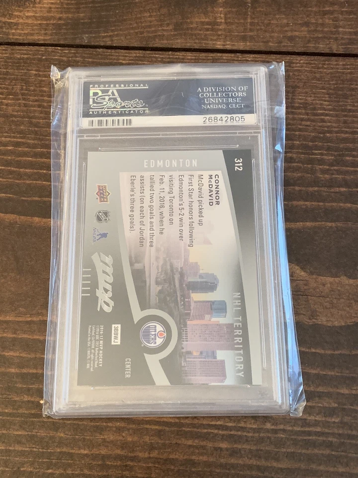 2016-17 UPPER DECK MVP NHL TERRITORY EDMONTON #312 CONNOR MCDAVID OILERS PSA 9 - Image 2 of 2