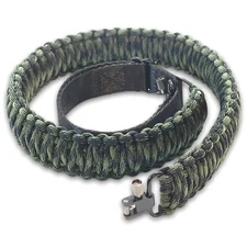 Adjustable Tactical 550lb Paracord Rifle Shotgun Crossbow Sling in Black Camo