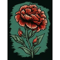 Nelke Blume Old School Tattoo Kunstplakat GroßEr Leinwanddruck 46X61 Cm