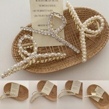 Hair Metal Big Clamp Clip HairClaw Women Large Accessories Crab Pearl Hairgrip