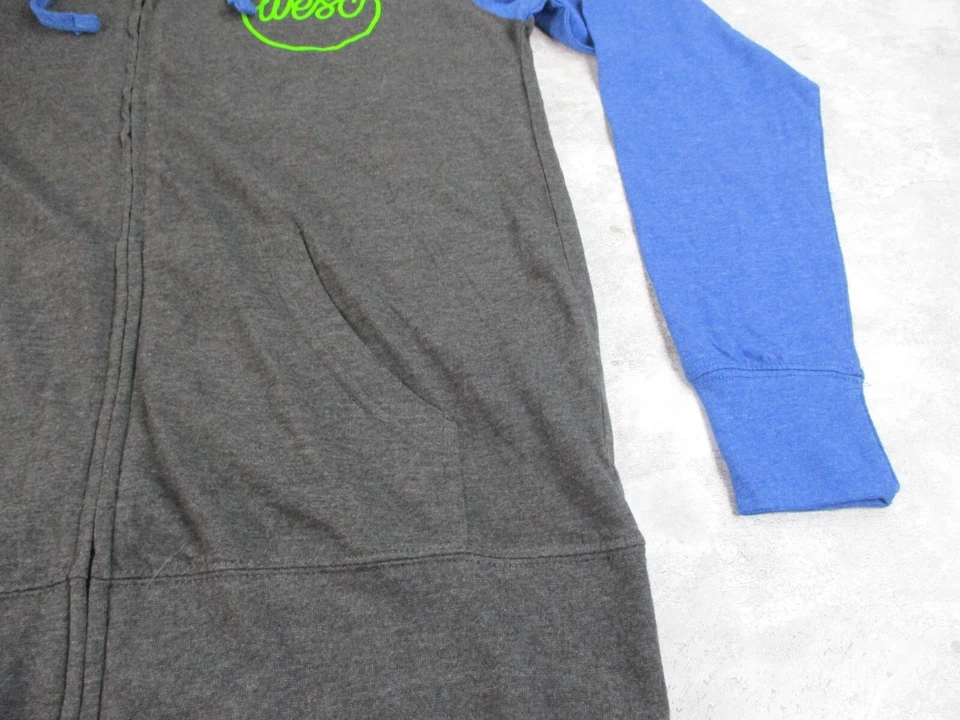 Chaqueta Wesc Para Hombre Mediana Azul Ay Tejido Logo Calentamiento Pista Cremallera Manga Raglán Foto 4 de 4