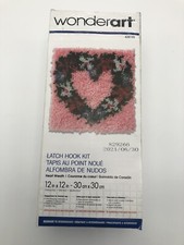 Wonder Art Latch Hook Kit WW819502 12x12 Classic Crafting Rug/wall Art Heart
