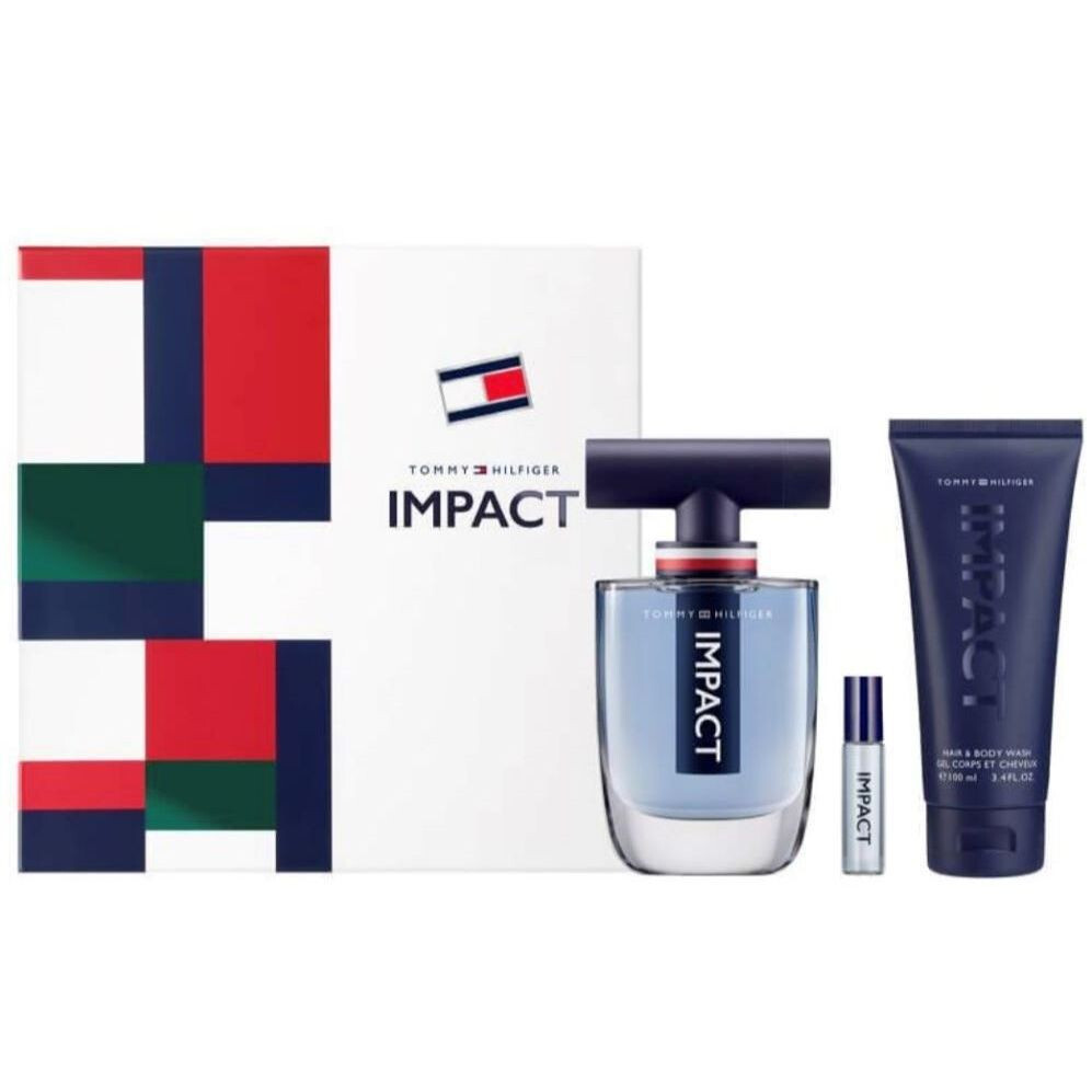 Tommy Hilfiger Impact Mens EDT 100ml & 4ml & Body Wash 100ml 3 Piece Gift Set - Image 3