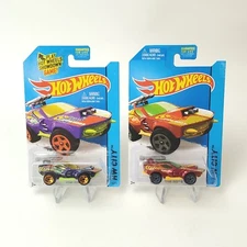 (2) HW HOT WHEELS 2014 HW CITY #55/250 STING ROD II HOTWHEELS PURPLE & RED (A2)