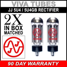 JJ Electronic Matched Pair (2) 5U4 / 5U4GB Rectifier Vacuum Tubes New