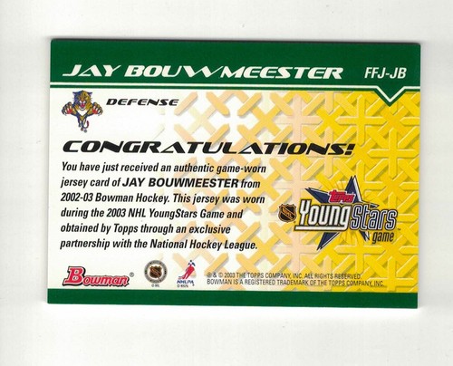 2002-03 Bowman Young Stars Fabric Of The Future Game Worn Jersey Insert Cards - Picture 25 of 51