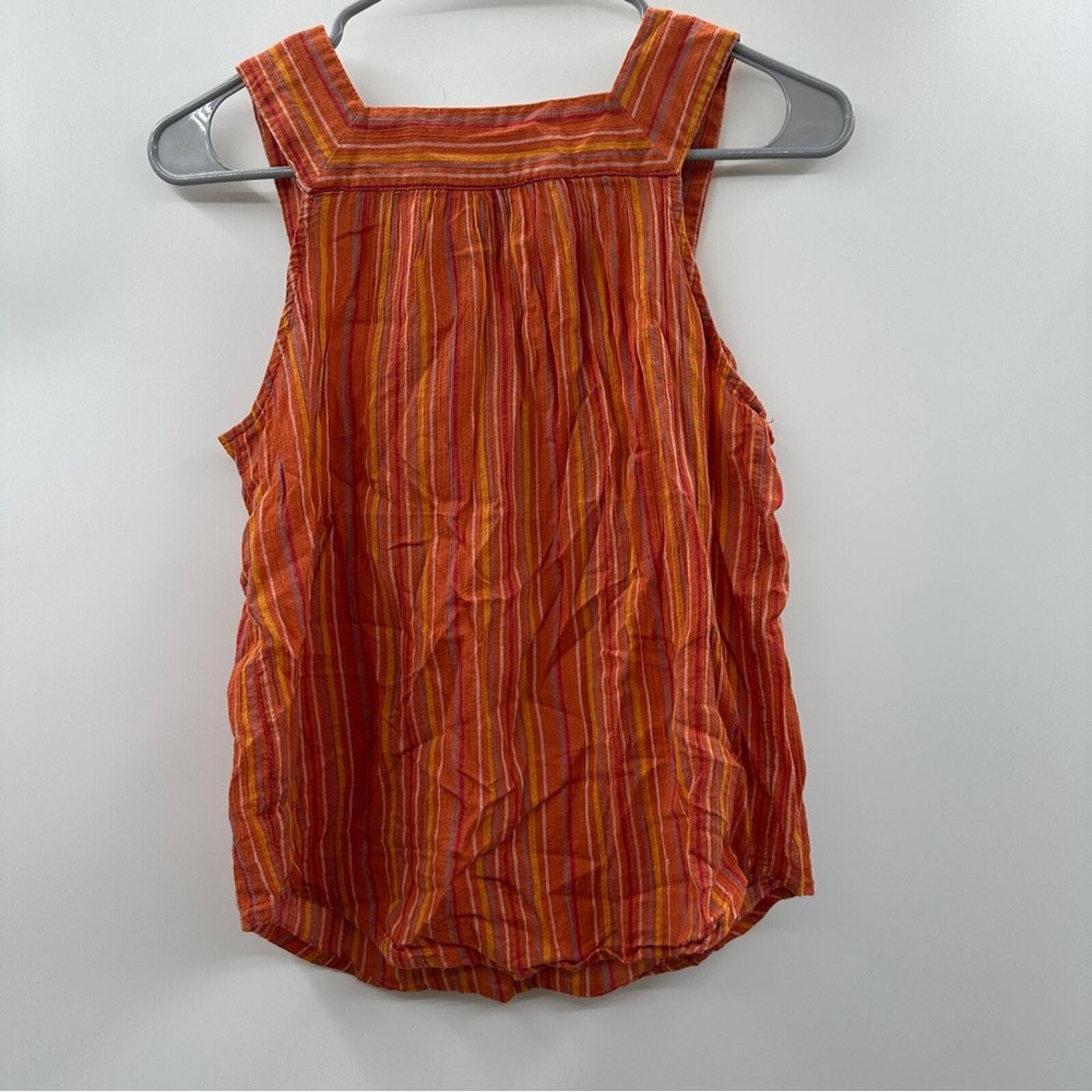 Universal Thread Orange Multicolor Striped Square… - image 2