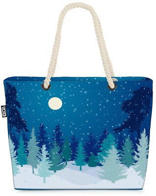 VOID Tasche Schneefall Winter Mond Mond Winter Wald Schnee Nacht