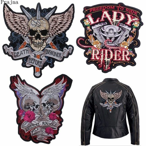 Brodé Crane Ironing Correctifs à Repasser Motard Moto Veste Unique Rock - Photo 5/38