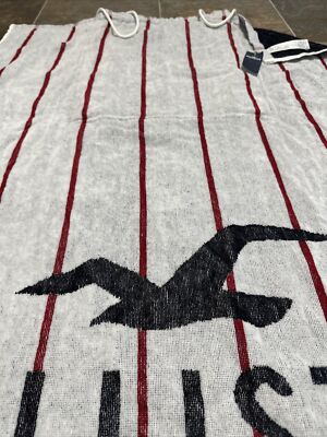 NWT Hollister Backpack Beach Towel 59x30 White Red Blue 100