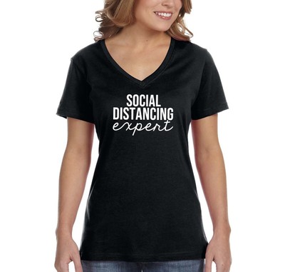 Women's Social Distancing Expert Quarantine Social Distance V-neck T-shirt