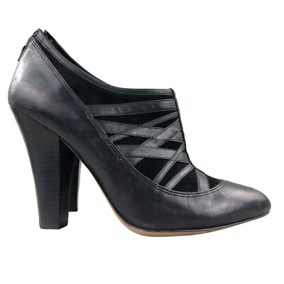 Modern Vintage Women's Size 39 Lil Ro Black Leather Pointed Toe Ankle Booties