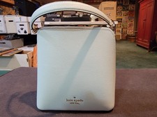 Kate Spade Darcy Small Bucket Bag Crossbody Cloud Mist Aqua Turquoise Leather