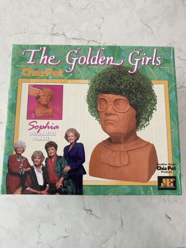 The Golden Girls Sophia Chia Pet Decorative Handmade Pottery Planter Bust Sealed - Picture 1 of 6