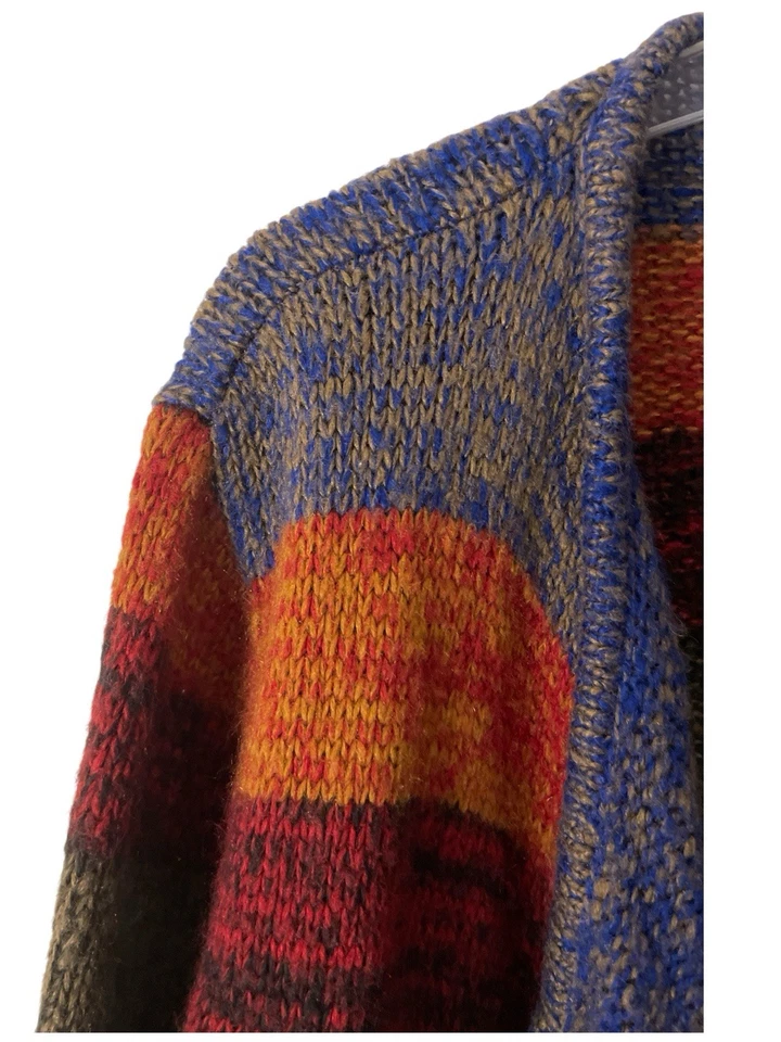 Carol Rose Cárdigan Mujer 1X Suéter Cortina Abierta Tejido Boho Y2K Rayas Coloridas Foto 2 de 4