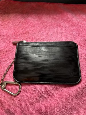 Louis Vuitton Black Epi Leather Key Pouch Pochette Cles Coin Case Wallet Noir