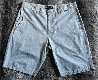 TRAVIS MATHEW GOLF COHEN SHORTS Pineapple Print Mens Gray Shorts Sz 38