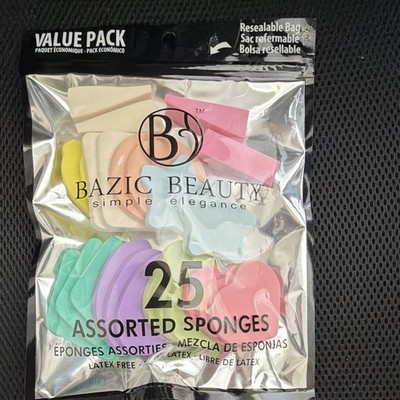 Bazic Beauty Simple Elegance 25 Makeup Sponges Value Pack Latex-Free