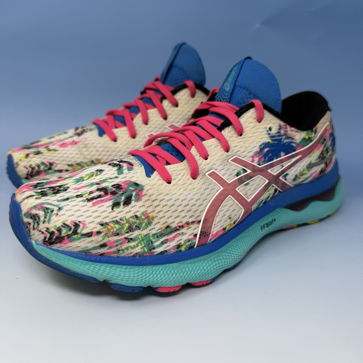 Asics Gel Nimbus 24 Womens Sz 9 M (B) Tropical White Pink Running