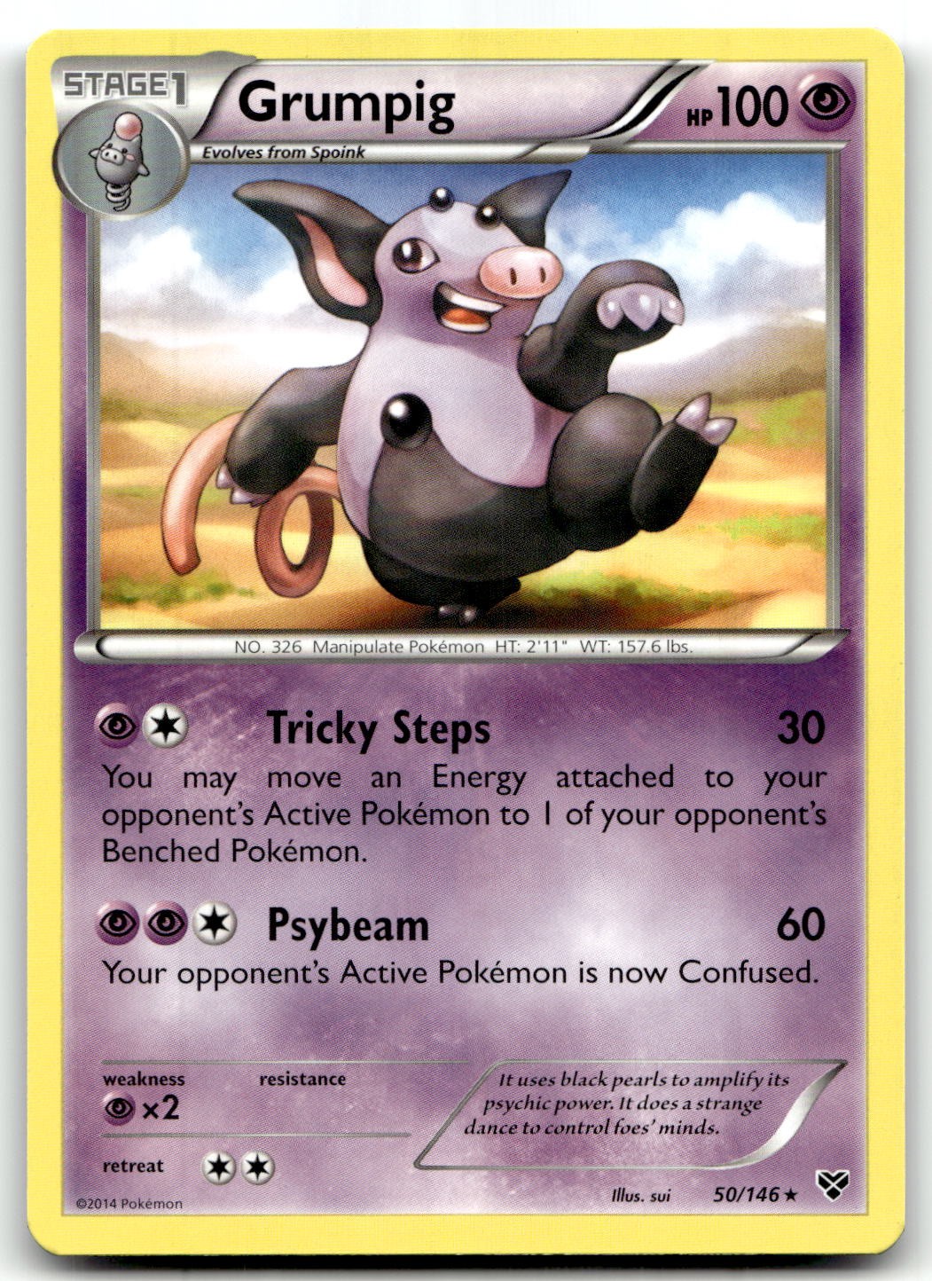 Grumpig 50/146 XY Base Set Rare Unlimited Pokemon TCG NM