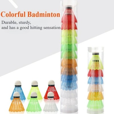 12x bunte Kunststoff Federbälle - Training Badminton Schaumstoffbälle für Outdoor Sp