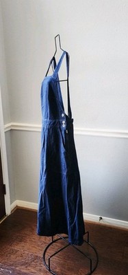 free people denim dreams midi dress Free People Denim Dreams Midi Dress in Blue Size Medium Jean Jumper Bibs 8  1c