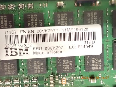 IBM 00VK297 32GB DDR4 (4GB) 1600MHz CDIMM DRAM Server Memory
