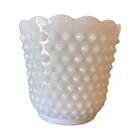FIRE KING Vintage - White Hobnail Milk Glass - Vase/Planter
